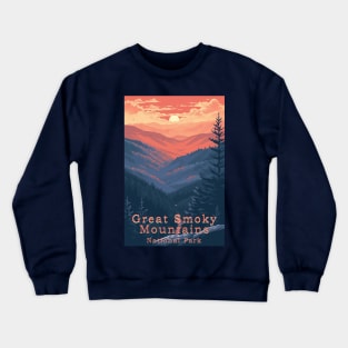 Great Smoky Mountains national park travel poster Crewneck Sweatshirt